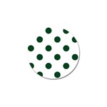 Polka Dots - Forest Green on White Golf Ball Marker (4 pack)
