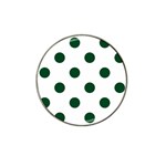 Polka Dots - Forest Green on White Hat Clip Ball Marker