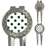 Polka Dots - Forest Green on White 3-in-1 Golf Divot