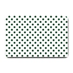 Polka Dots - Forest Green on White Small Doormat