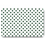 Polka Dots - Forest Green on White Large Doormat
