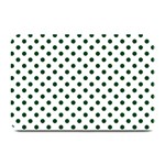 Polka Dots - Forest Green on White Plate Mat