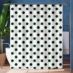 Polka Dots - Forest Green on White Shower Curtain 60  x 72  (Medium)