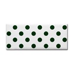 Polka Dots - Forest Green on White Hand Towel