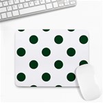 Polka Dots - Forest Green on White Small Mousepad