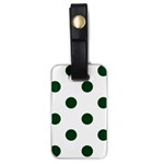 Polka Dots - Forest Green on White Luggage Tag (One Side)