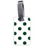 Polka Dots - Forest Green on White Luggage Tag (Two Sides)
