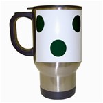 Polka Dots - Forest Green on White Travel Mug (White)