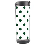 Polka Dots - Forest Green on White Travel Tumbler