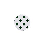 Polka Dots - Forest Green on White 1  Mini Magnet