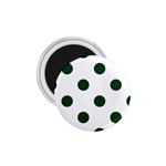 Polka Dots - Forest Green on White 1.75  Magnet