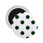 Polka Dots - Forest Green on White 2.25  Magnet