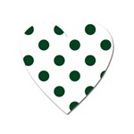 Polka Dots - Forest Green on White Magnet (Heart)