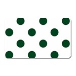 Polka Dots - Forest Green on White Magnet (Rectangular)