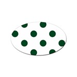 Polka Dots - Forest Green on White Sticker (Oval)