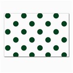Polka Dots - Forest Green on White Postcard 4 x 6  (Pkg of 10)