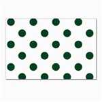Polka Dots - Forest Green on White Postcards 5  x 7  (Pkg of 10)