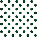 Polka Dots - Forest Green on White ScrapBook Page 12  x 12 