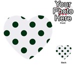 Polka Dots - Forest Green on White Multi-purpose Cards (Heart)