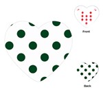 Polka Dots - Forest Green on White Playing Cards (Heart)