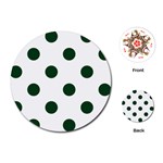 Polka Dots - Forest Green on White Playing Cards (Round)