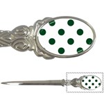 Polka Dots - Forest Green on White Letter Opener