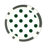 Polka Dots - Forest Green on White Poker Chip Card Guard