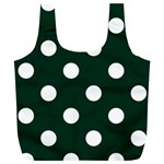 Polka Dots - White on Deep Green Full Print Recycle Bag (XL)