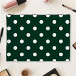 Polka Dots - White on Deep Green Cosmetic Bag (XL)