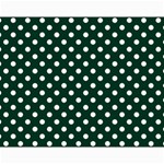 Polka Dots - White on Deep Green Collage 11  x 14 