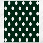 Polka Dots - White on Deep Green Canvas 8  x 10 