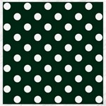 Polka Dots - White on Deep Green Canvas 12  x 12 