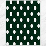 Polka Dots - White on Deep Green Canvas 12  x 16 