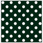 Polka Dots - White on Deep Green Canvas 16  x 16 