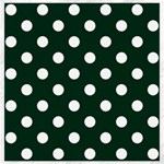 Polka Dots - White on Deep Green Canvas 20  x 20 