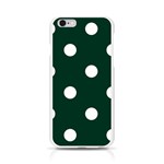 Polka Dots - White on Deep Green Apple iPhone 6/6S Silicone Case (Transparent)
