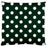 Polka Dots - White on Deep Green Standard Flano Cushion Case (Two Sides)