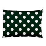 Polka Dots - White on Deep Green Pillow Case (Two Sides)
