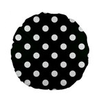 Polka Dots - White on Deep Green Standard 15  Premium Round Cushion