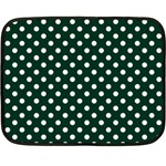 Polka Dots - White on Deep Green Fleece Blanket (Mini)
