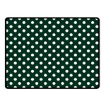 Polka Dots - White on Deep Green Double Sided Fleece Blanket (Small) (Two Sides)