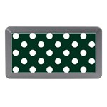 Polka Dots - White on Deep Green Memory Card Reader (Mini)