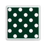 Polka Dots - White on Deep Green Memory Card Reader with Storage (Square)