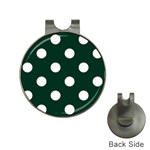 Polka Dots - White on Deep Green Golf Ball Marker Hat Clip