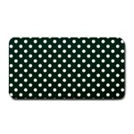 Polka Dots - White on Deep Green Medium Bar Mat
