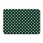 Polka Dots - White on Deep Green Small Doormat