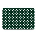 Polka Dots - White on Deep Green Plate Mat