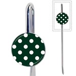 Polka Dots - White on Deep Green Book Mark