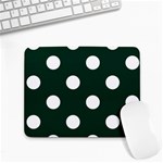 Polka Dots - White on Deep Green Small Mousepad