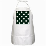 Polka Dots - White on Deep Green BBQ Apron